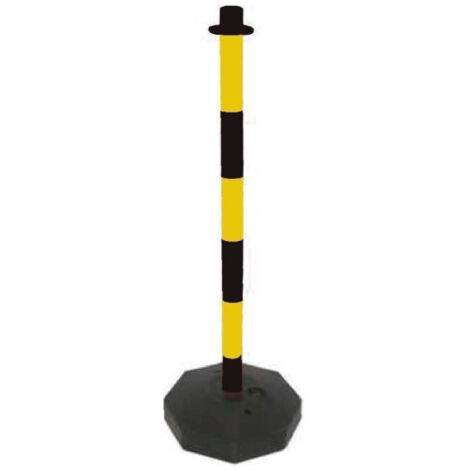 Poste de cadenas separador amarillo y negro 900mm SEKURECO