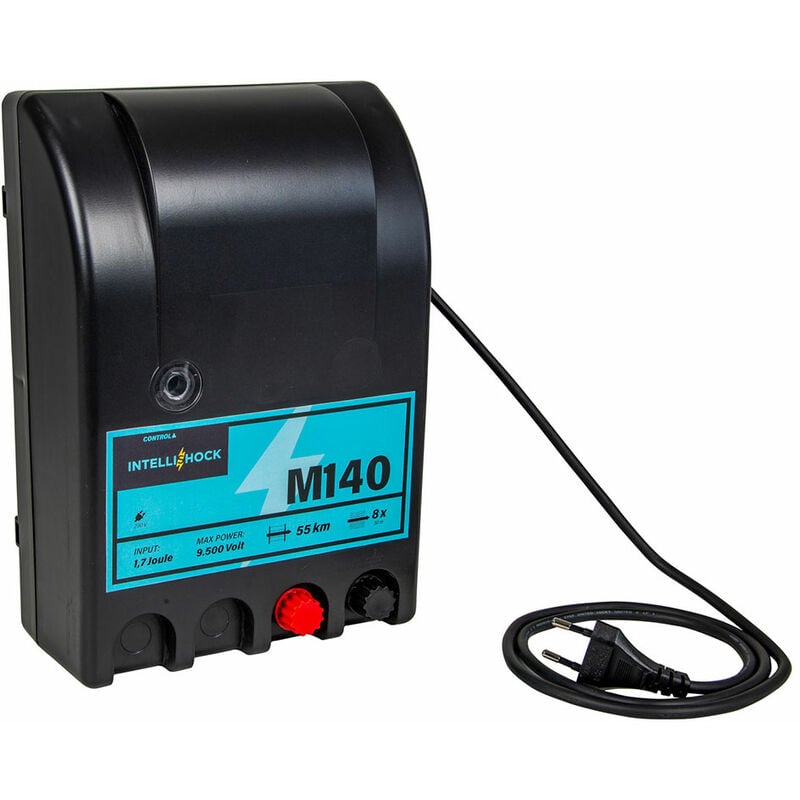 Poste de clôture électrique M140 à Leds, secteur 230 v, 1.4 j