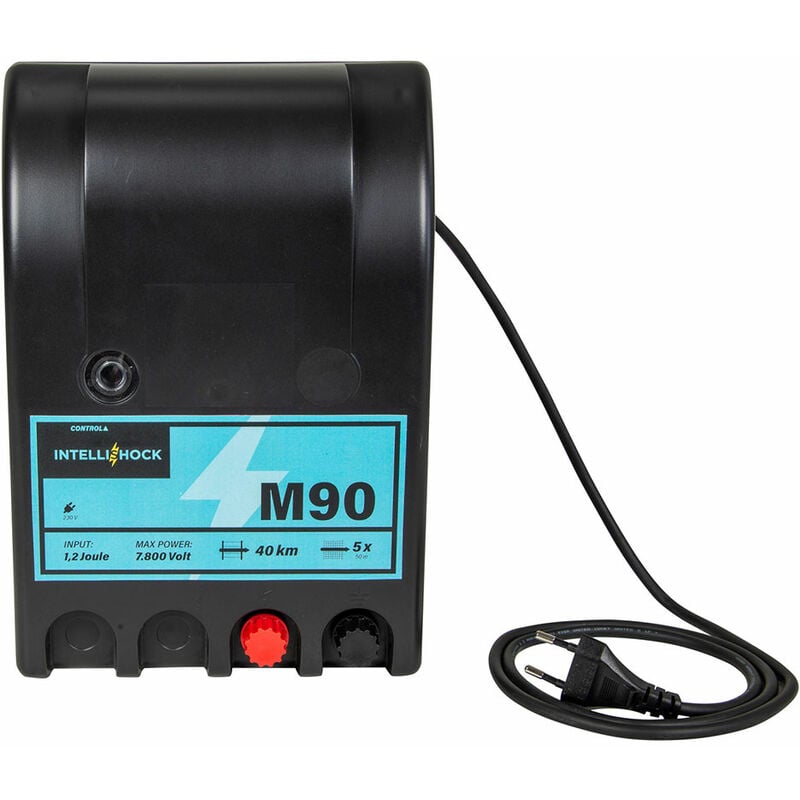 Poste de clôture électrique M90 à Leds, secteur 230 v, 0.9 j