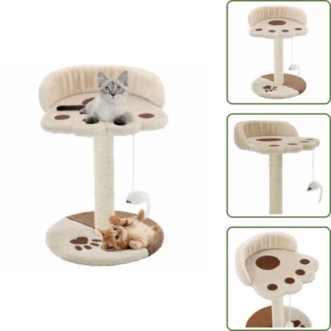 Poste de gatos - vidaXL Rascador para gatos con poste de sisal 40 cm beige y marrón - Poste de rascado