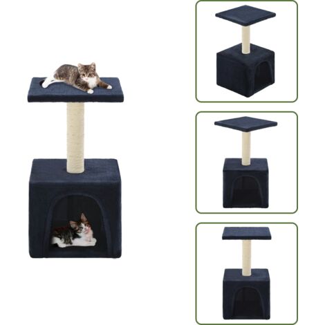 Poste de gatos - vidaXL Rascador para gatos con poste de sisal 55 cm azul oscuro - Poste de rascado