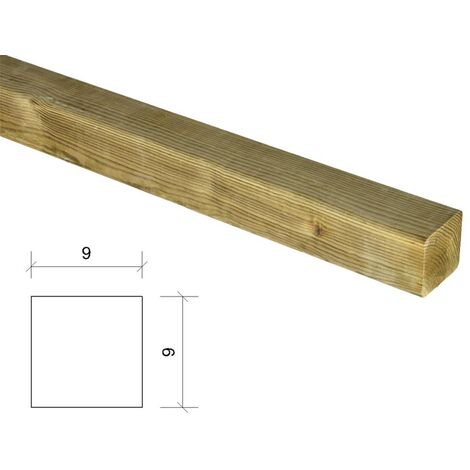 Poste de madera cuadrado tratado y 9x9x80cm. Precio para 5uds.