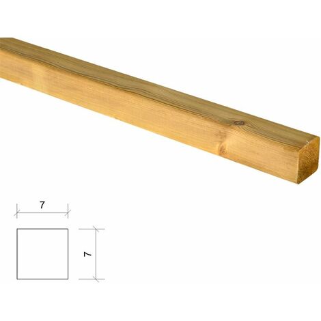 Poste de madera cuadrado tratado y cepillado 7x7x230cm