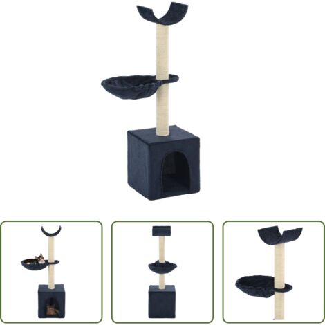 Poste de sisal -  Rascador para gatos con poste de sisal 105 cm azul