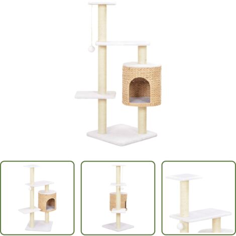 Poste de sisal -  Rascador para gatos de hierba marina con poste de sisal