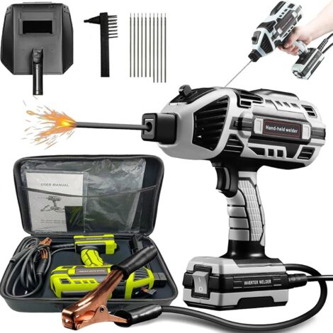 Poste de soudage portatif, torche de soudage à l'arc portable 220 V, avec onduleur IGBT, adapté aux baguettes de soudage de 2,5/3,2 mm(gris).
