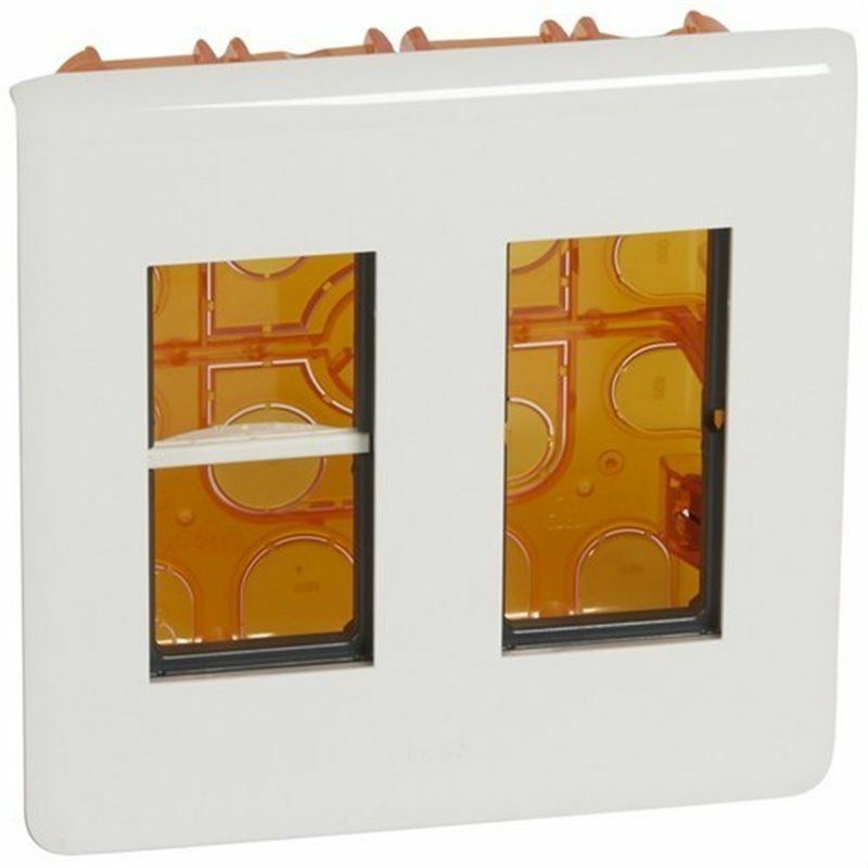 LEGRAND 078872L Boîte poste de travail encastrable Mosaic pour modules 2x4, blanc