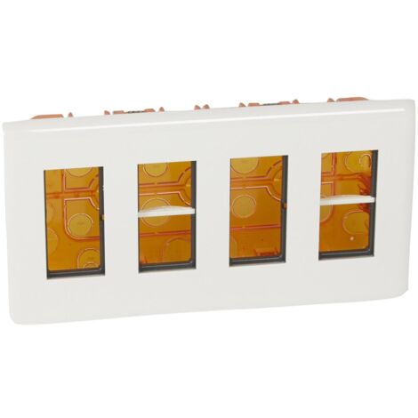 Legrand – Boîte d'encastrement mural Mosaic 4 modules – Fixation à clipser – Dimensions 318x166x60.5mm – IP20 – Résistance IK04 – 78874L