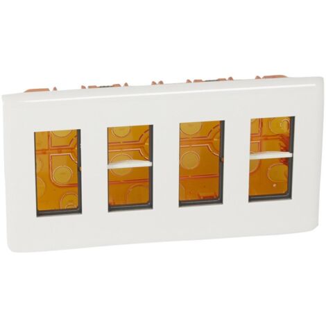 Legrand – Boîte d'encastrement mural Mosaic 4 modules – Fixation à clipser – Dimensions 318x166x60.5mm – IP20 – Résistance IK04 – 78874L