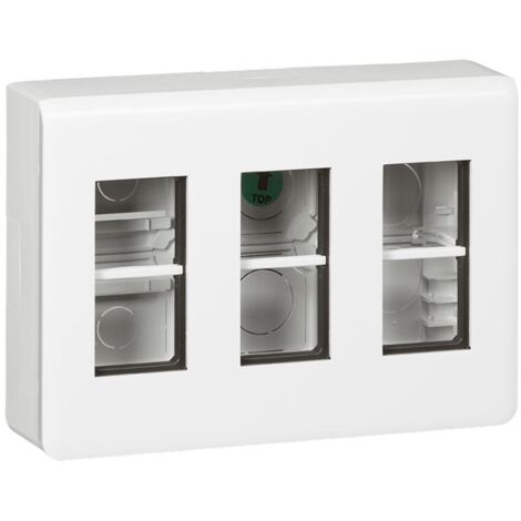 poste de travail - saillie - 3 x 4 modules - blanc - legrand mosaic 078887l