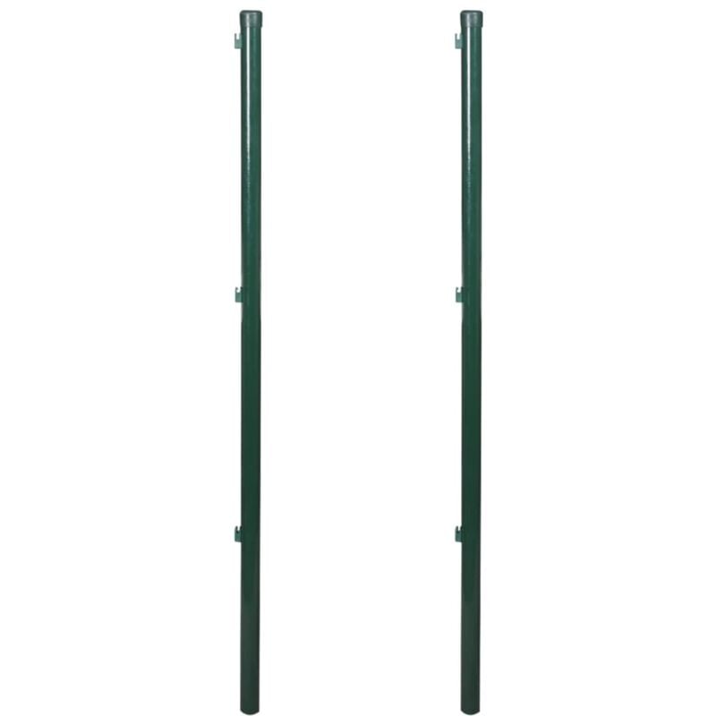 

vidaXL Postes de valla 2 unidades 200 cm - Verde