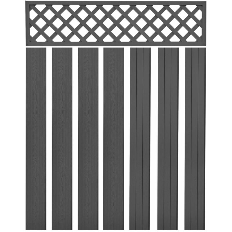 

Poste de valla de repuesto 7 unidades de WPC gris 170 cm - Gris