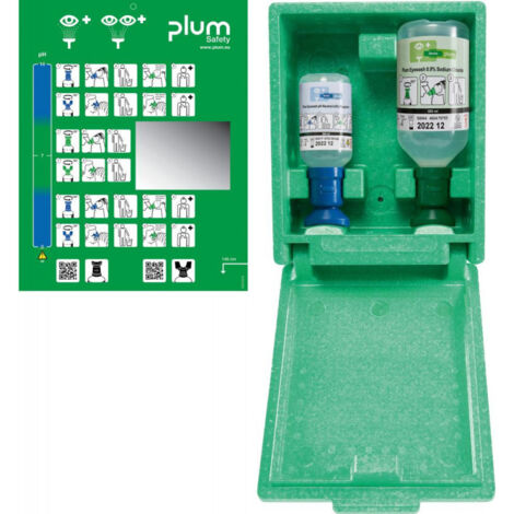 Poste d'urgence oculaire comprenant 2 flacons (500ml200ml) boîtier mural