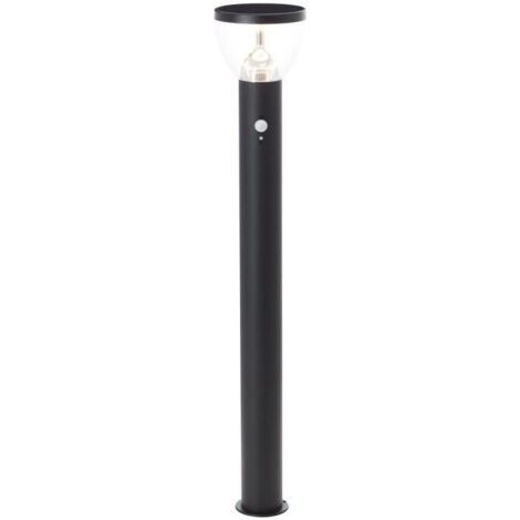 Poste exterior - BRILLIANT - TULIP - LED y solar - Detector de movimiento - Acero inoxidable y plástico - 4 W - Negro
