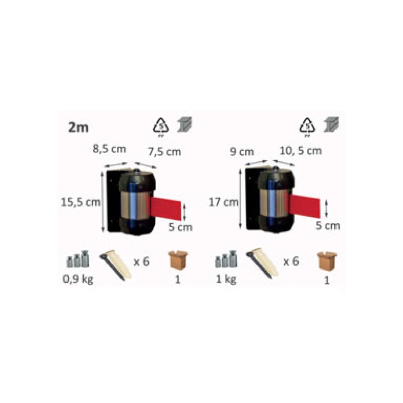 

Enrollador mural RW20RE | Rojo - 210 mm