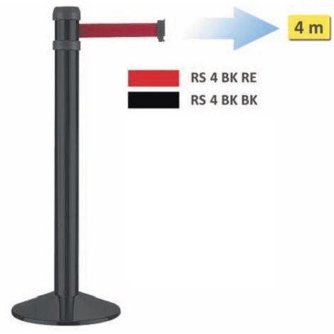 POSTE NEGRO CINTA ROJA, 4 MT. METALWORKS RS4BKRE