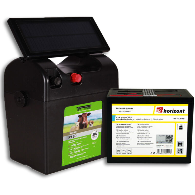 Beaumont - Poste P180 panneau solaire et pile 9 v 170 ah