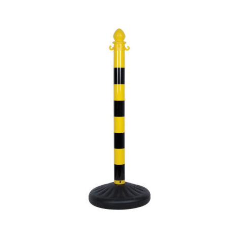 Poste para cadena de plástico con base (1m)  Amarillo/Negro