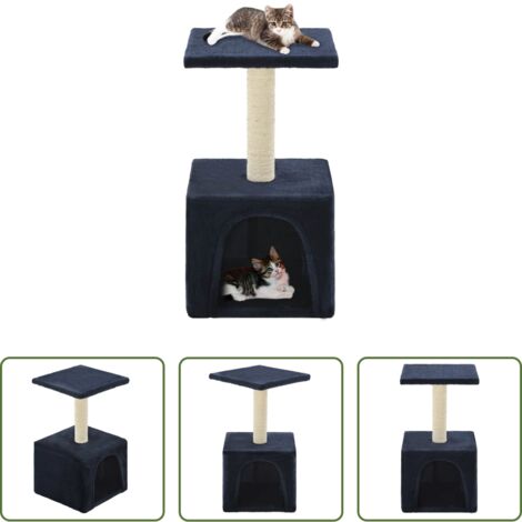 Poste para gatos -  Rascador para gatos con poste de sisal 55 cm azul oscuro