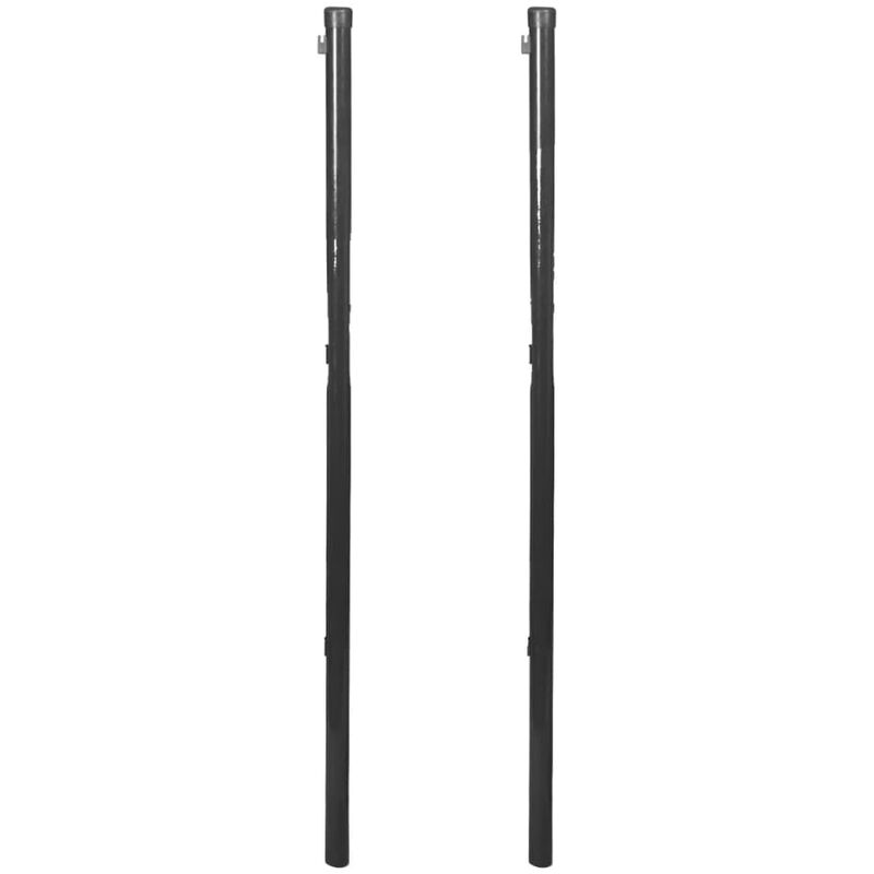 

Poste para valla de tela metálica 2 unidades gris 115 cm