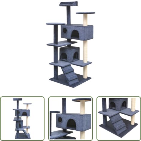Poste rascador -  Rascador para gatos poste rascador de sisal 125 cm azul oscuro