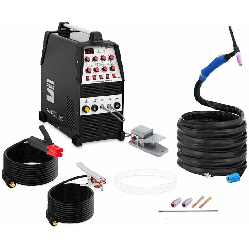 Poste à souder Alu - tig ca/cc - 220 a - Câble de 8 mètres - Pulse