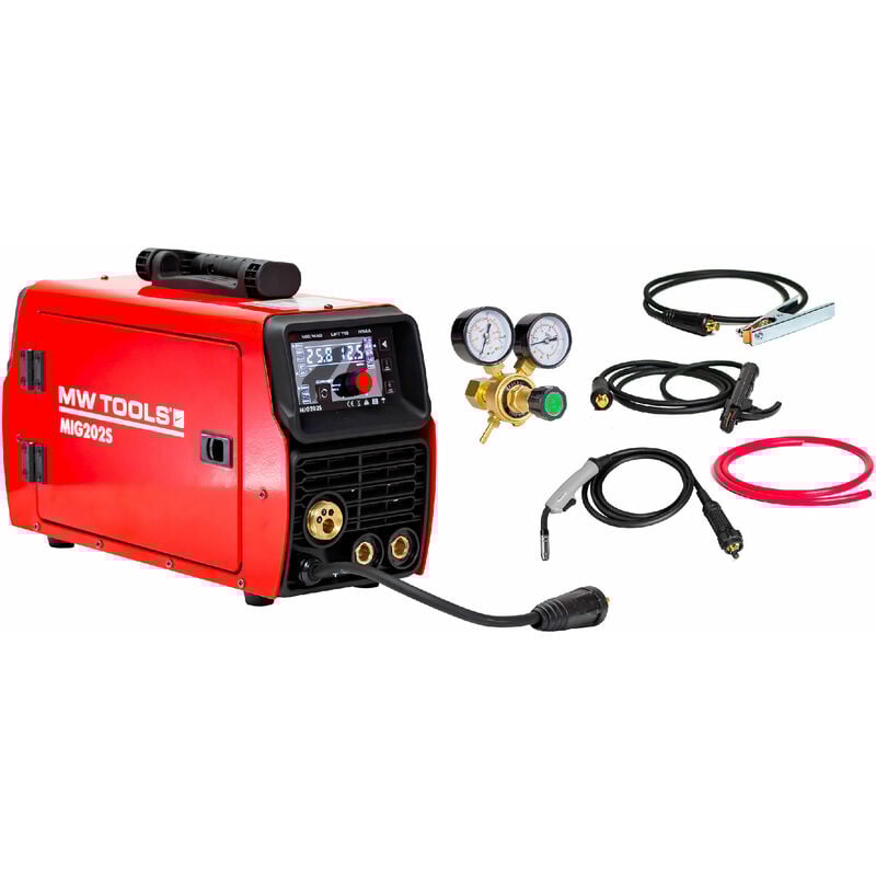 Poste à souder mig-mag 200A inverter synergique portable avec écran lcd Mw Tools MIG202S
