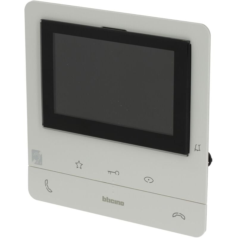 Poste intérieur vidéo couleur Classe 100 Basique avec écran 5 pouces et boucle inductive Blanc Bticino BT344662