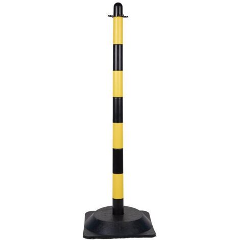 Poste Y Base Para Cadena (Amarillo/Negro) 1m