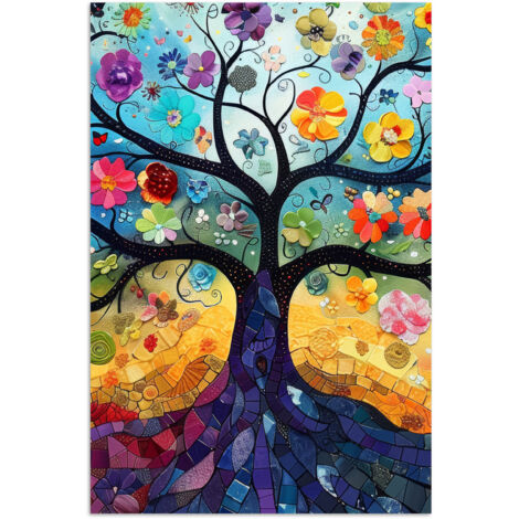 POSTER Arte - Albero della vita - Fiori - Hippie 40x60 cm