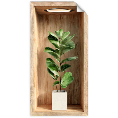 Poster autocollant Fleurs blanches dans un vase dans une niche 100x200