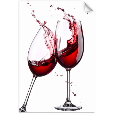 Poster autocollant Verres de vin rouge 80x120
