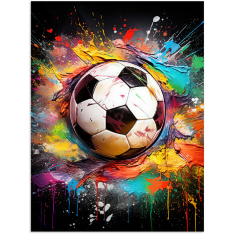 POSTER Calcio - Vernice - Colori - Nero - Bianco 30x40 cm
