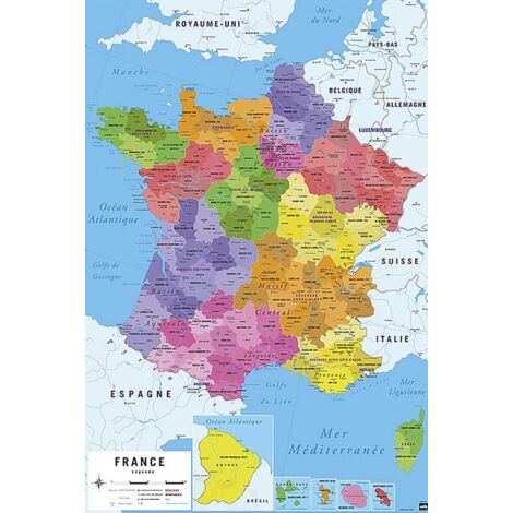 Poster carte de france 2018