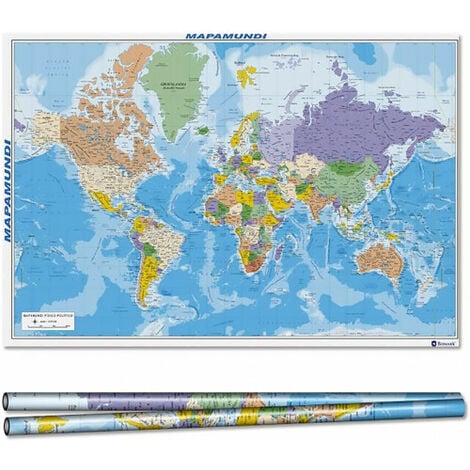 carte du monde à gratter en français (bleu et doré), poster