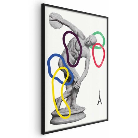Poster - Collage grafico - lancio del disco - scultura