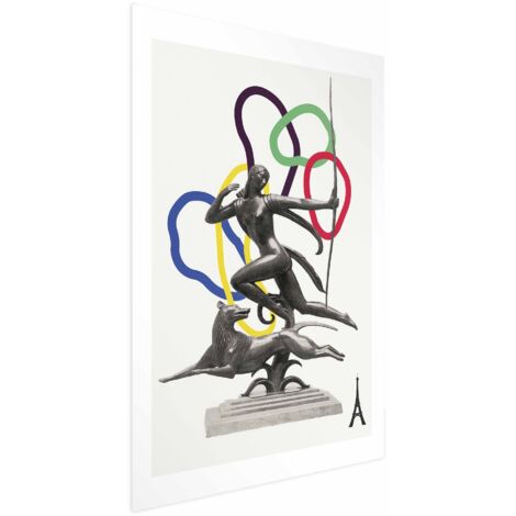 Póster - Collage gráfico - Mujer disparando un arco