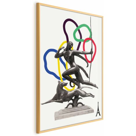 Póster - Collage gráfico - Mujer disparando un arco
