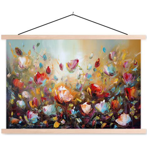 POSTER CON CORNICE MAGNETICA Fiori - Arte - Natura - Pittura a olio 60x40 cm