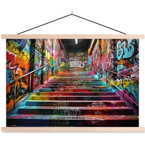 POSTER CON CORNICE MAGNETICA Scale - Graffiti - Colori - Arte 60x40 cm