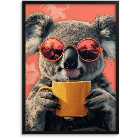 Póster con imagen para pared enmarcada para habitación de adolescente Koala 50x70