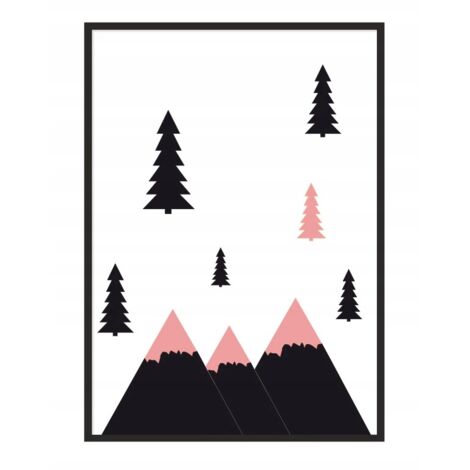 Póster con marco 33x43 cm Montañas PD139