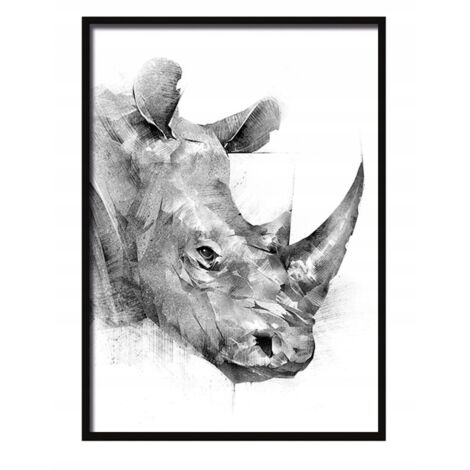 PÓSTER CON MARCO 33x43 cm Rinoceronte P551