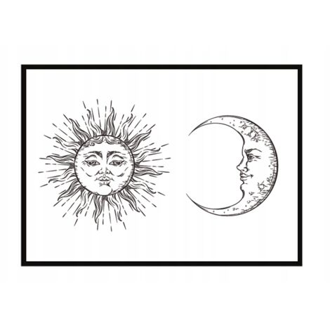 PÓSTER CON MARCO 43x33 cm Sol Luna P891