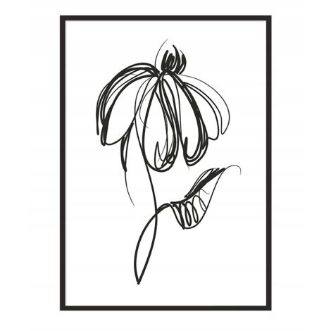 Póster con marco 53x73 cm Flor P1066