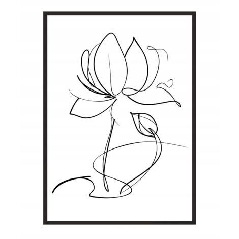 Póster con marco 53x73 cm Flor P1067