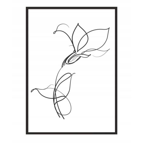 Póster con marco 53x73 cm Flor P1068
