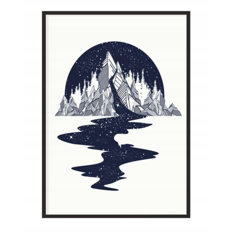 Póster con marco 53x73 cm Montañas P1090