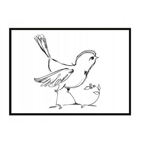 Póster con marco 53x73 cm Pájaro P1061