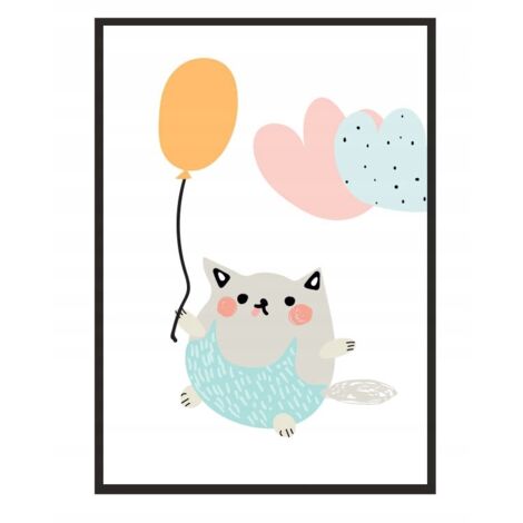 Póster con marco A4 cm Gato PD219